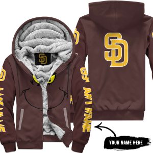 Grinch V2 – Custom Name – San Diego Padres - Fleece Zip Hoodie