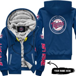 Grinch V2 – Custom Name – Minnesota Twins - Fleece Zip Hoodie