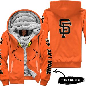 Grinch V2 – Custom Name – San Francisco Giants - Fleece Zip Hoodie