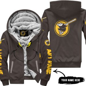 Grinch V2 – Custom Name – San Diego Padres - Fleece Zip Hoodie