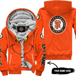 Grinch V2 – Custom Name – San Francisco Giants - Fleece Zip Hoodie