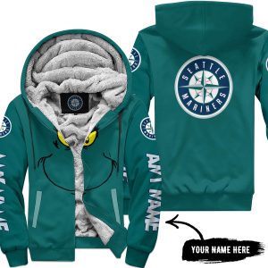 Grinch V2 – Custom Name – Seattle Mariners - Fleece Zip Hoodie