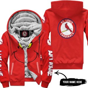 Grinch V2 – Custom Name – St. Louis Cardinals 2 - Fleece Zip Hoodie