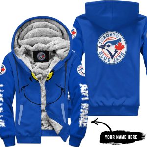 Grinch V2 – Custom Name – Toronto Blue Jays - Fleece Zip Hoodie
