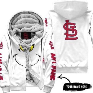 Grinch V2 – Custom Name – St. Louis Cardinals - Fleece Zip Hoodie