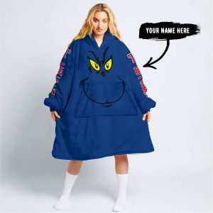 Grinch V2 – Custom Name – Texas Rangers - Oodie Blanket