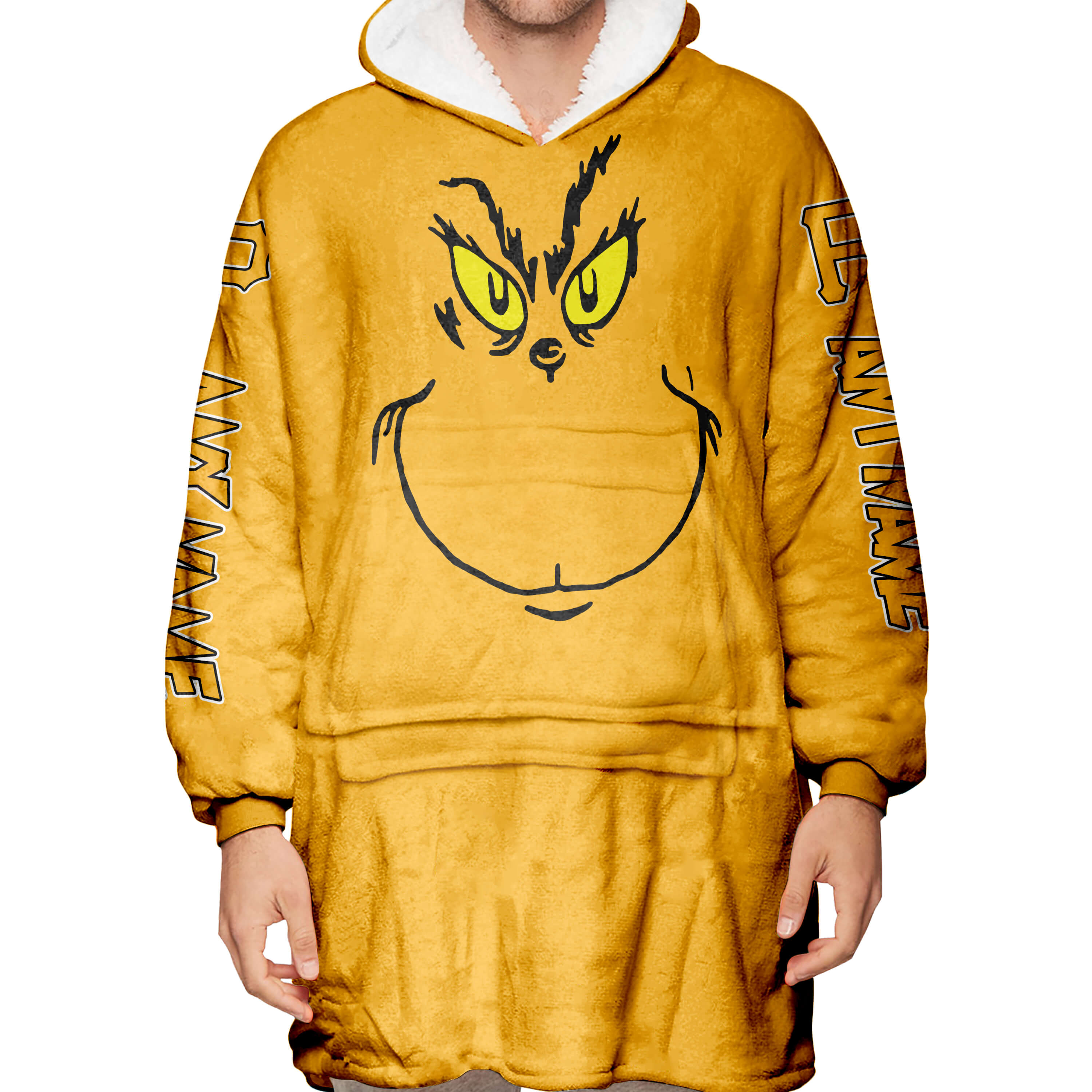 Grinch V2 – Custom Name – Pittsburgh Pirates - Oodie Blanket - Image 5