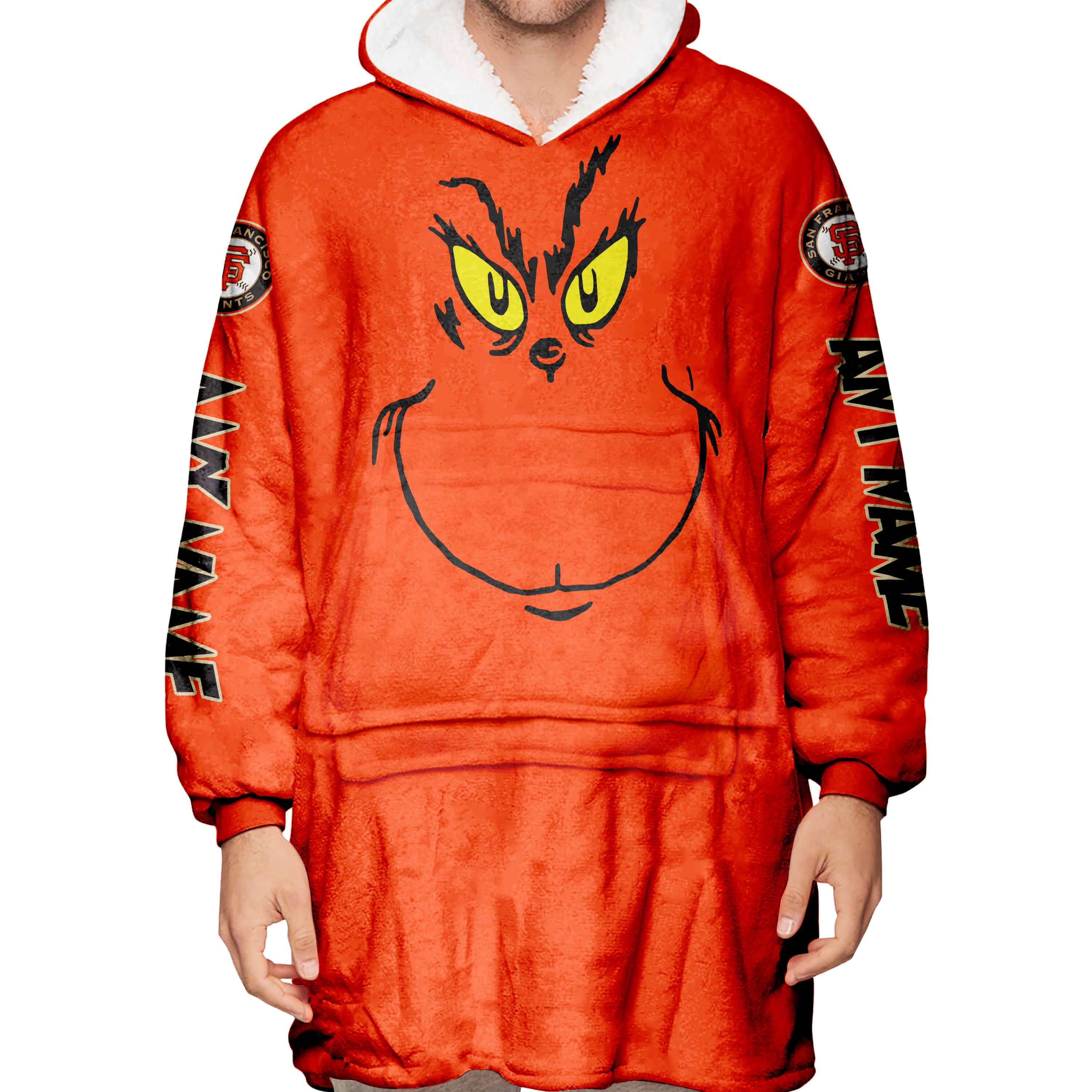 Grinch V2 – Custom Name – San Francisco Giants - Oodie Blanket - Image 5