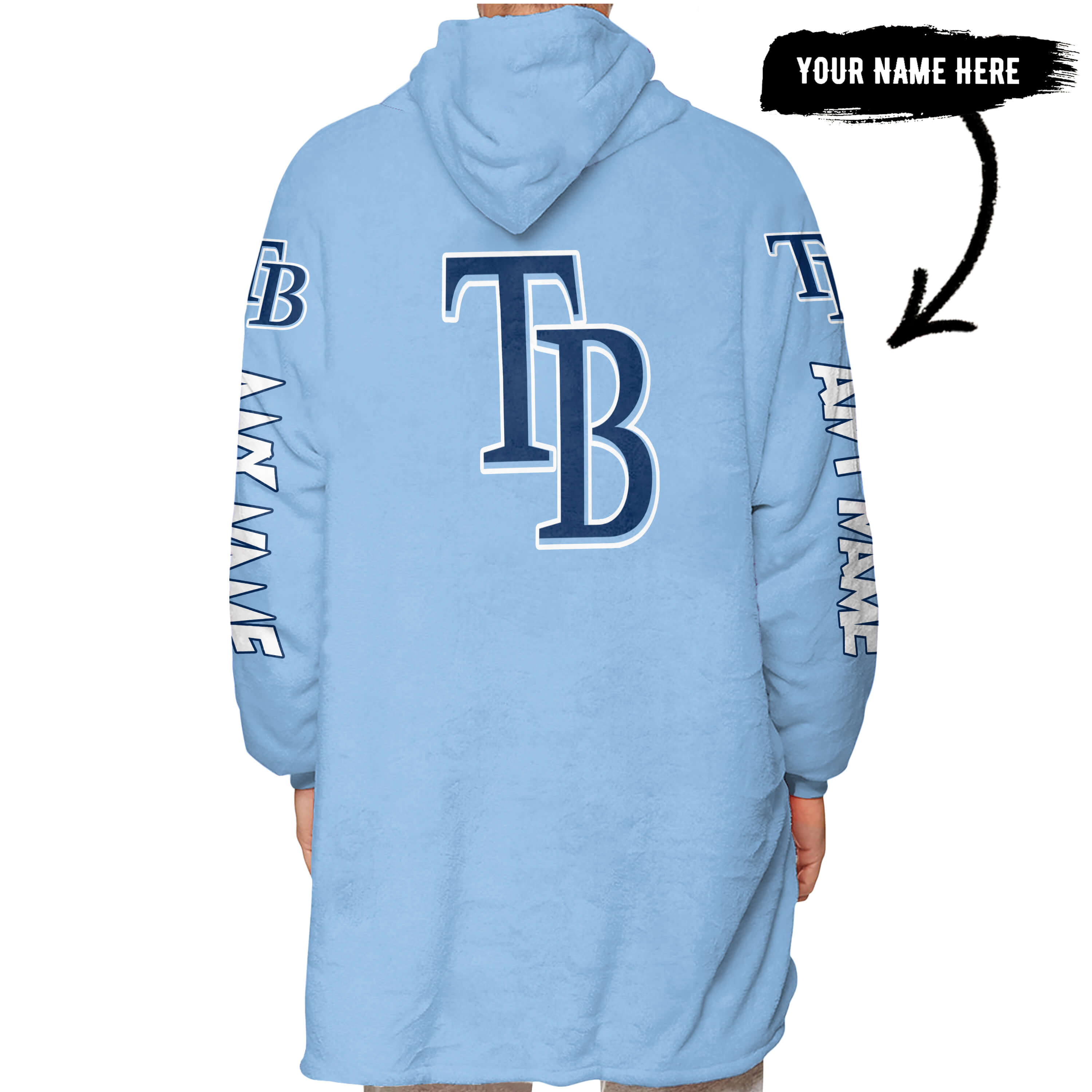 Grinch V2 – Custom Name – Tampa Bay Rays - Oodie Blanket - Image 3