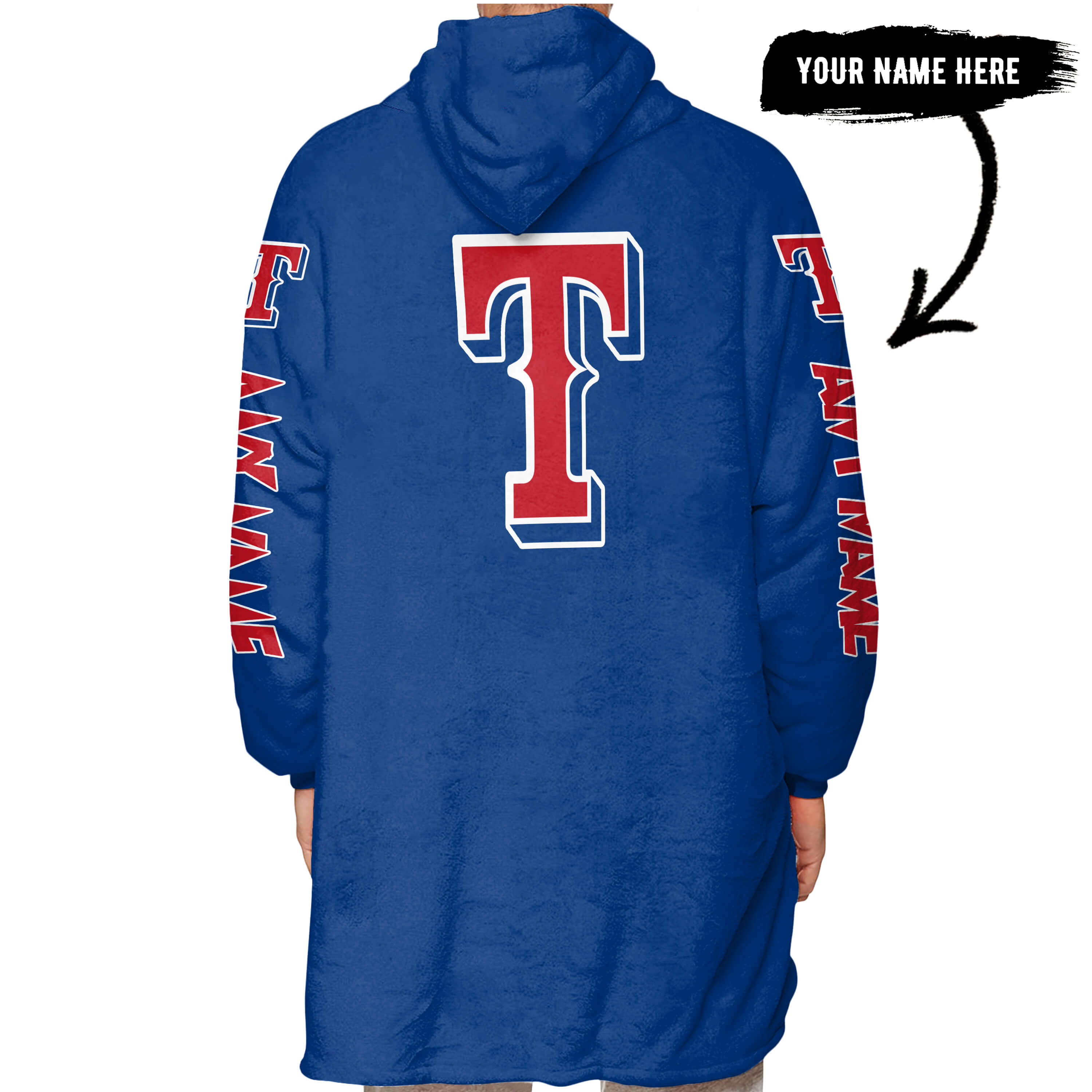 Grinch V2 – Custom Name – Texas Rangers - Oodie Blanket - Image 3