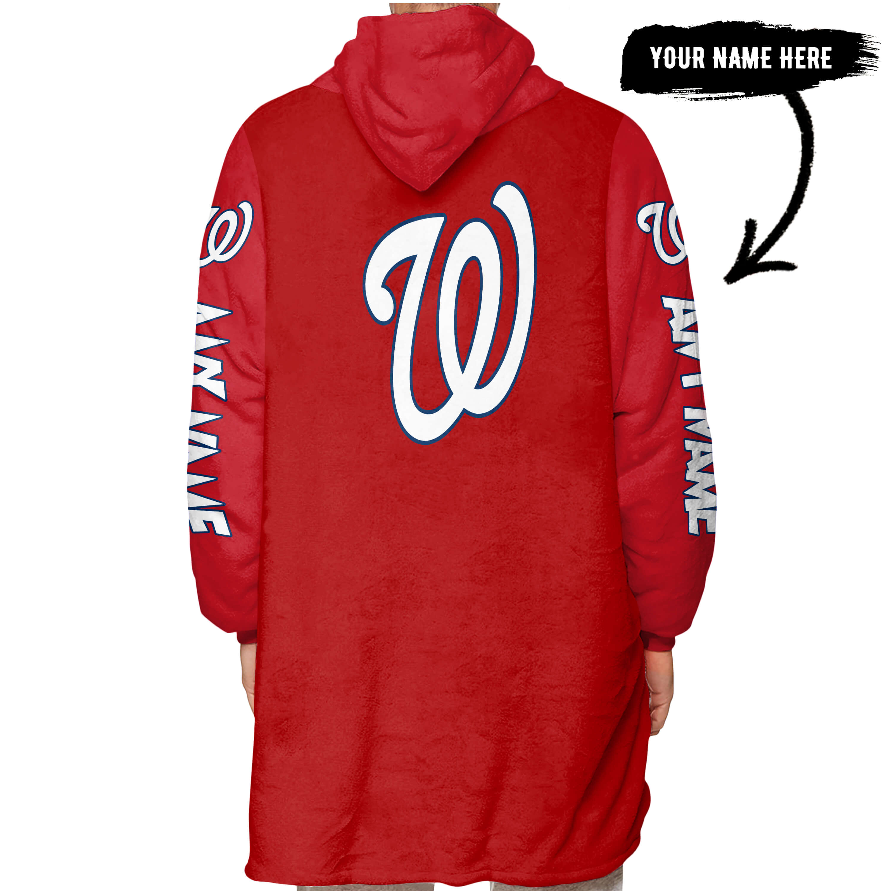 Grinch V2 – Custom Name – Washington Nationals - Oodie Blanket - Image 3