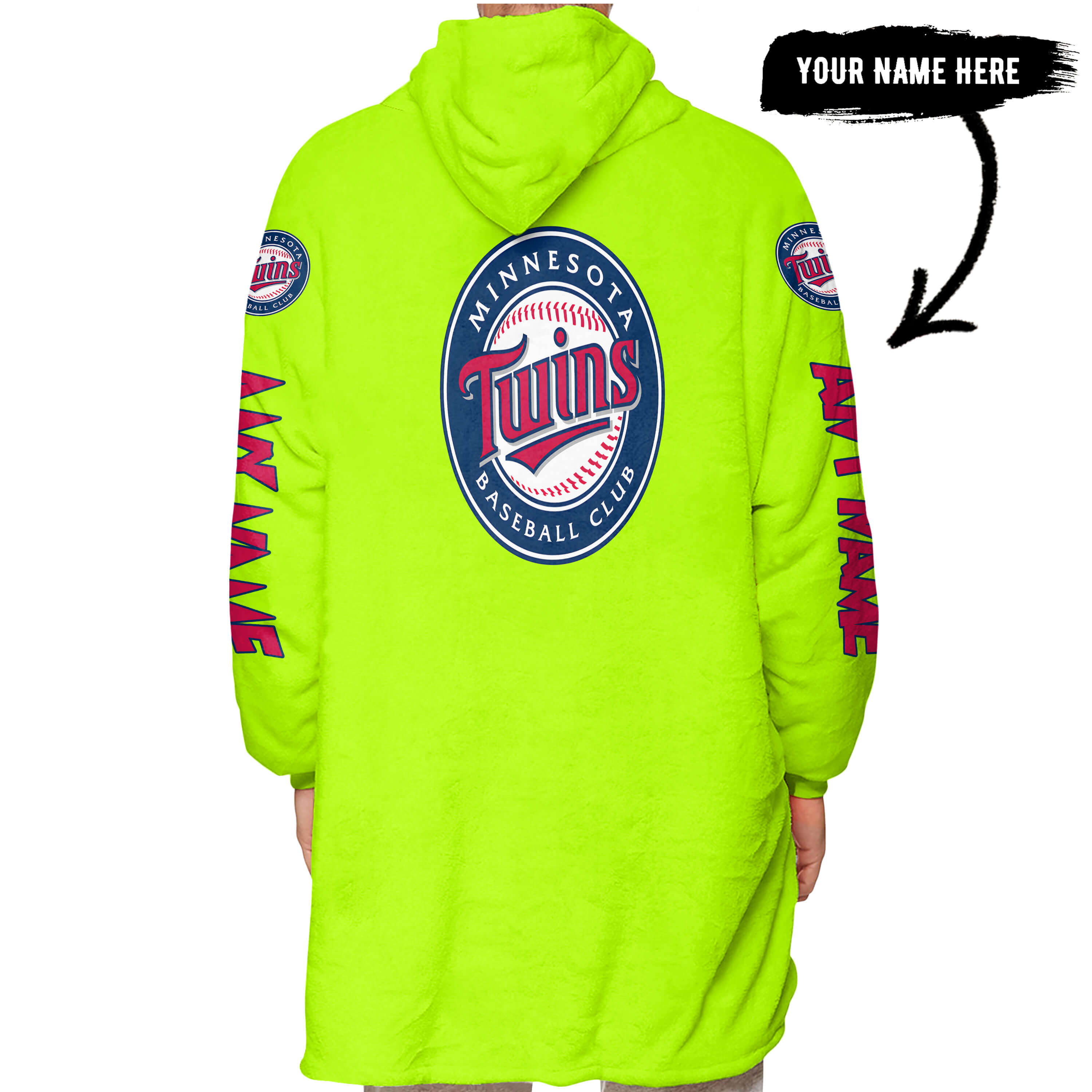 Grinch V2 – Custom Name – Minnesota Twins - Oodie Blanket - Image 3