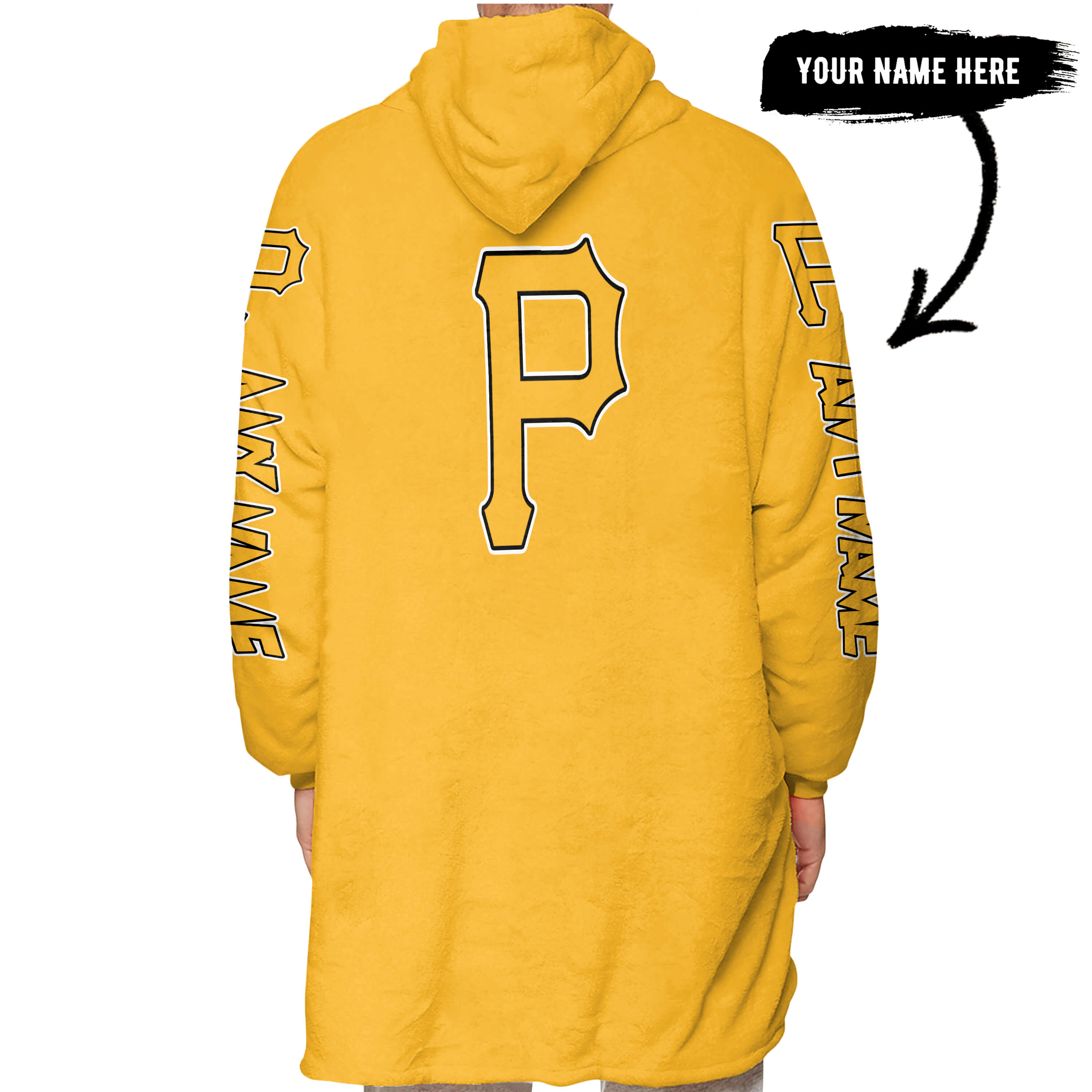 Grinch V2 – Custom Name – Pittsburgh Pirates - Oodie Blanket - Image 3