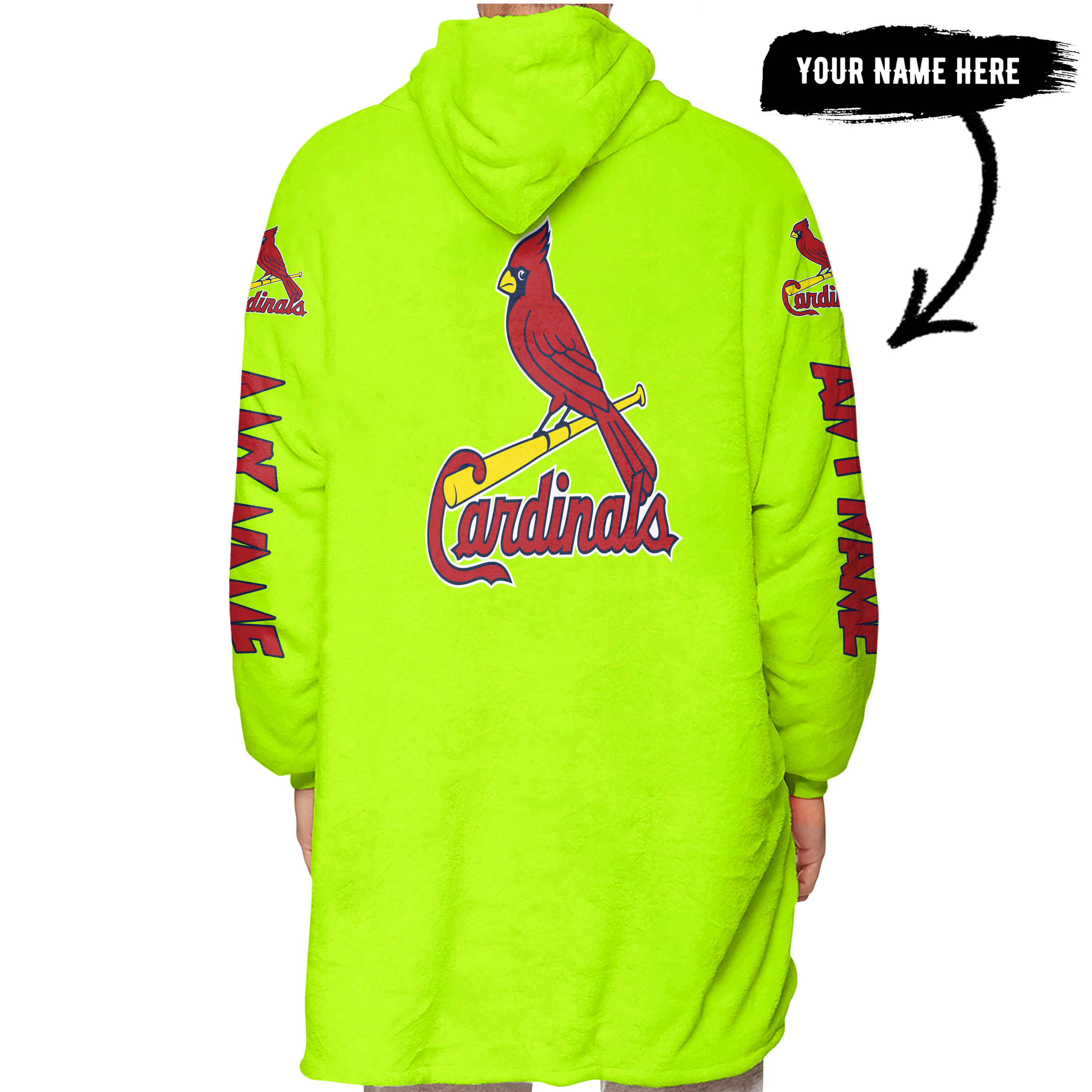 Grinch V2 – Custom Name – St. Louis Cardinals - Oodie Blanket - Image 3