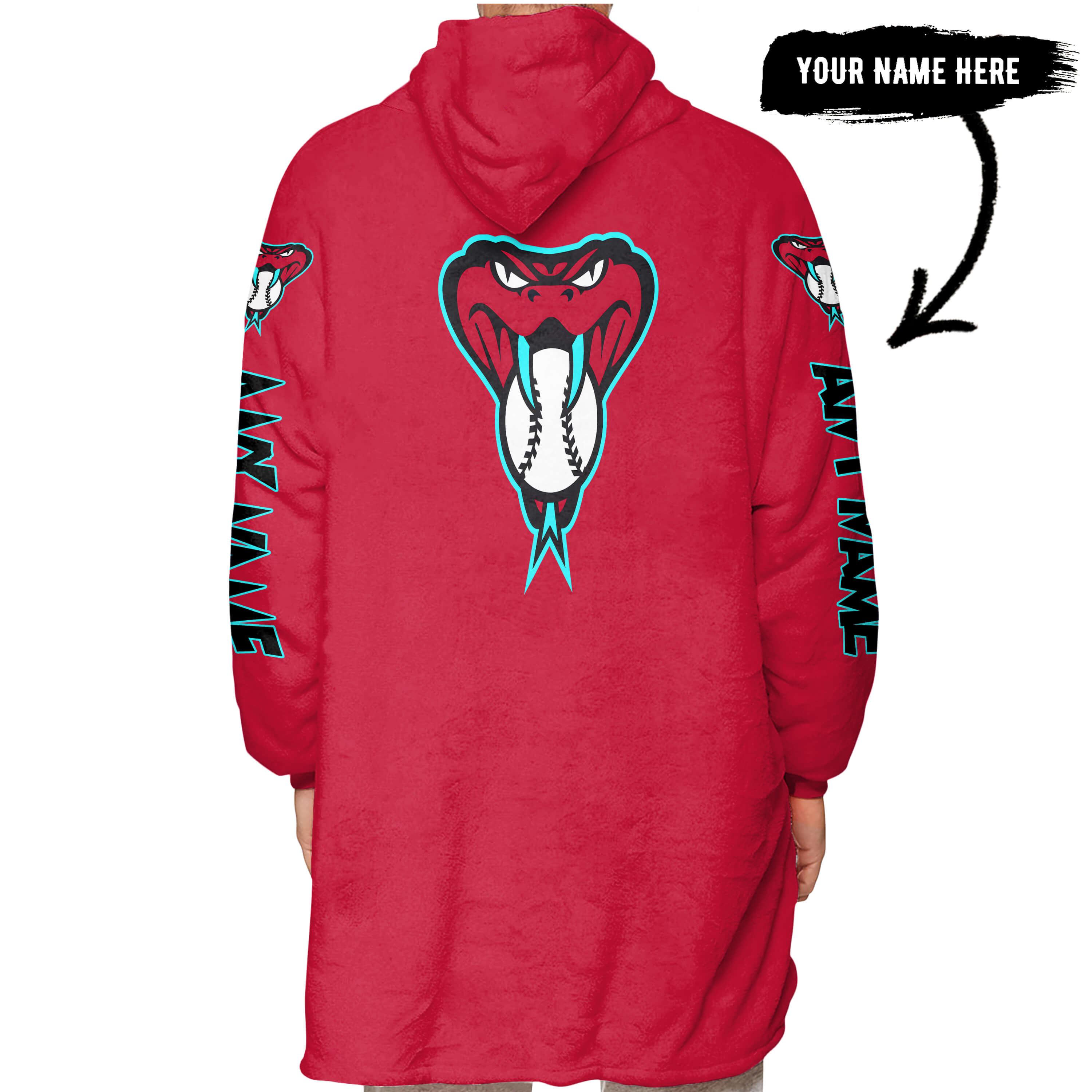 Grinch V2 – Custom Name – Arizona Diamondbacks - Oodie Blanket - Image 3