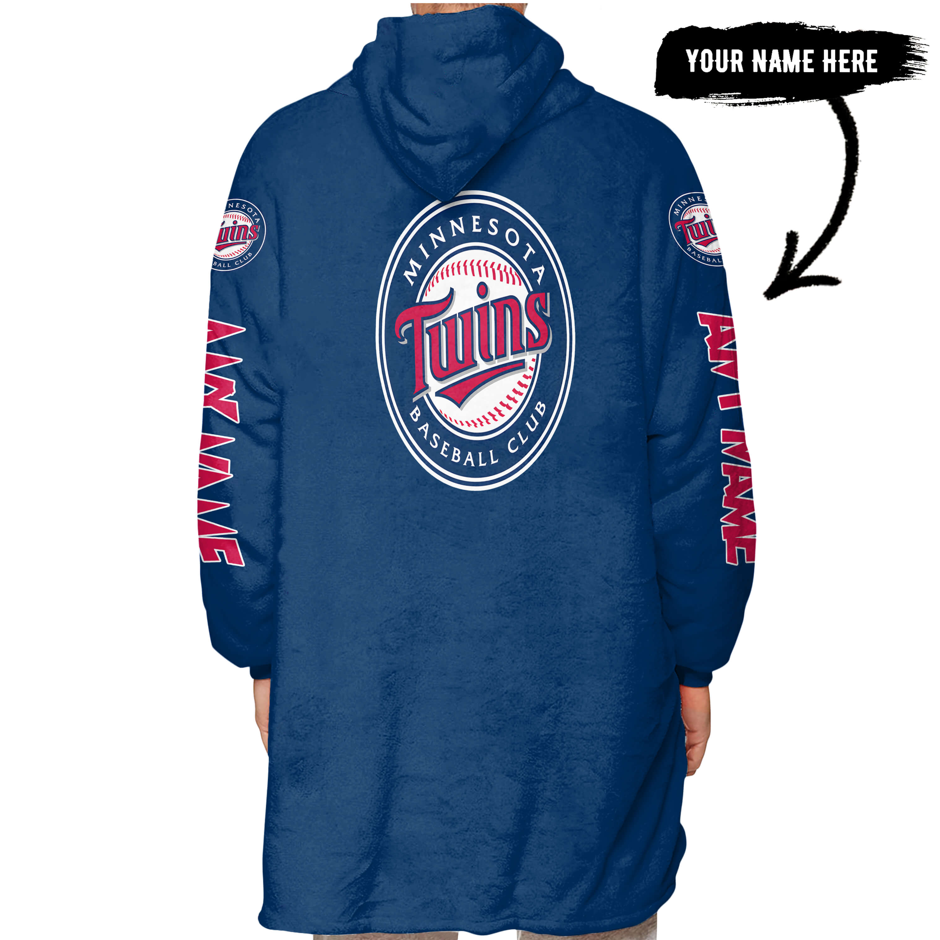 Grinch V2 – Custom Name – Minnesota Twins - Oodie Blanket - Image 3