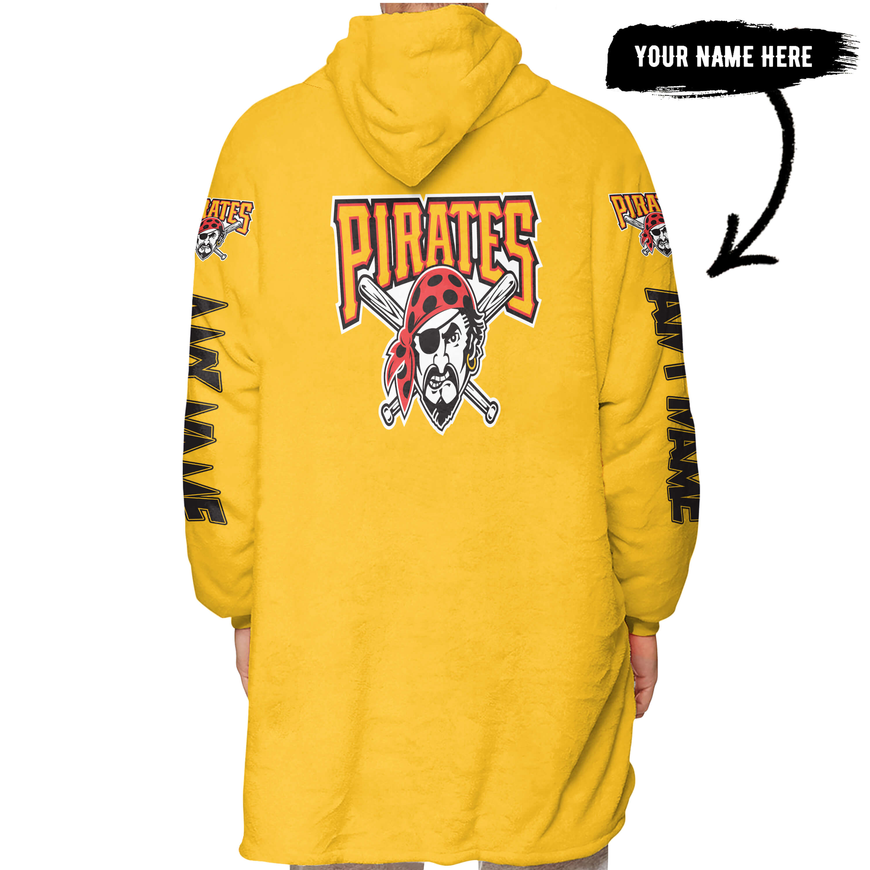 Grinch V2 – Custom Name – Pittsburgh Pirates - Oodie Blanket - Image 3
