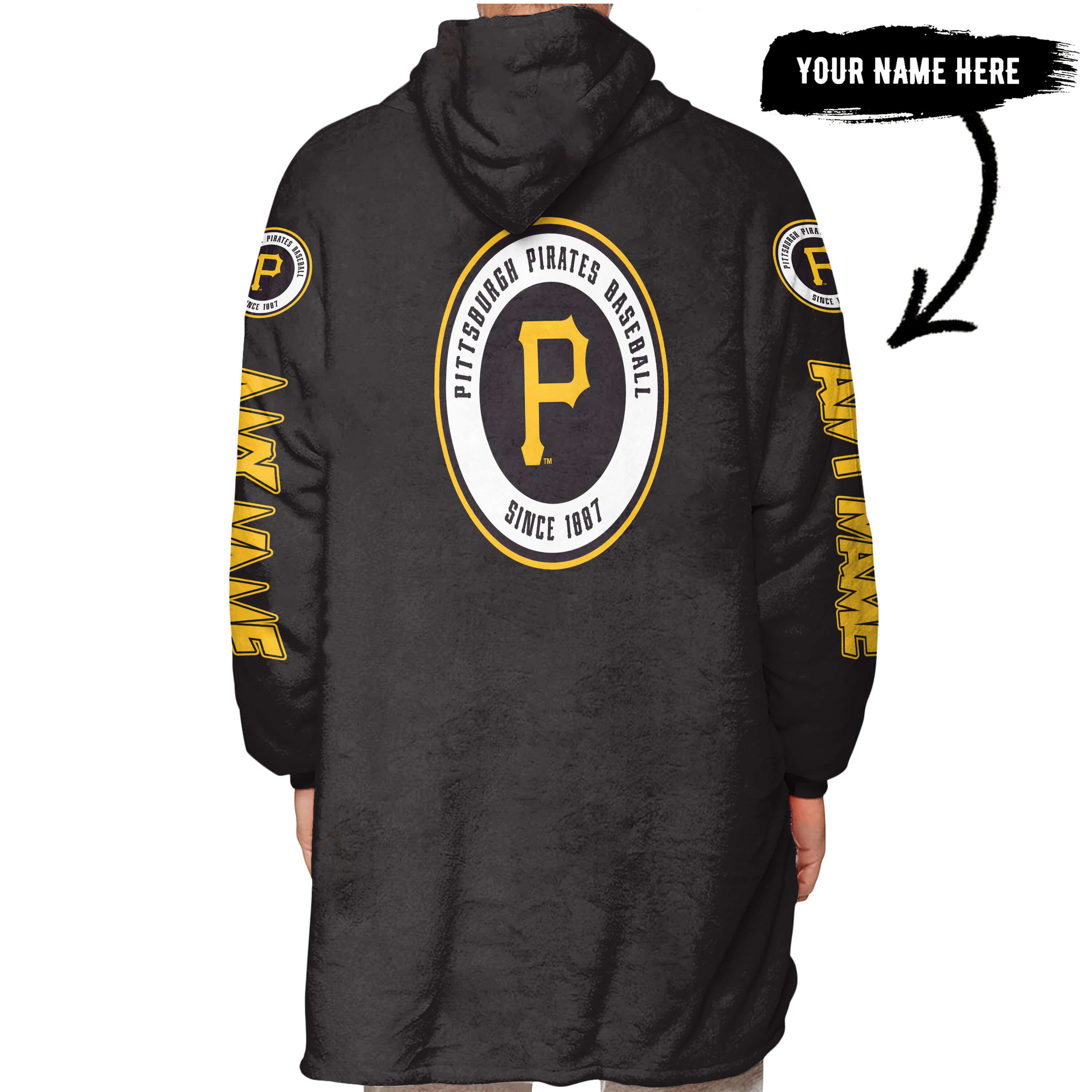 Grinch V2 – Custom Name – Pittsburgh Pirates 2 - Oodie Blanket - Image 3