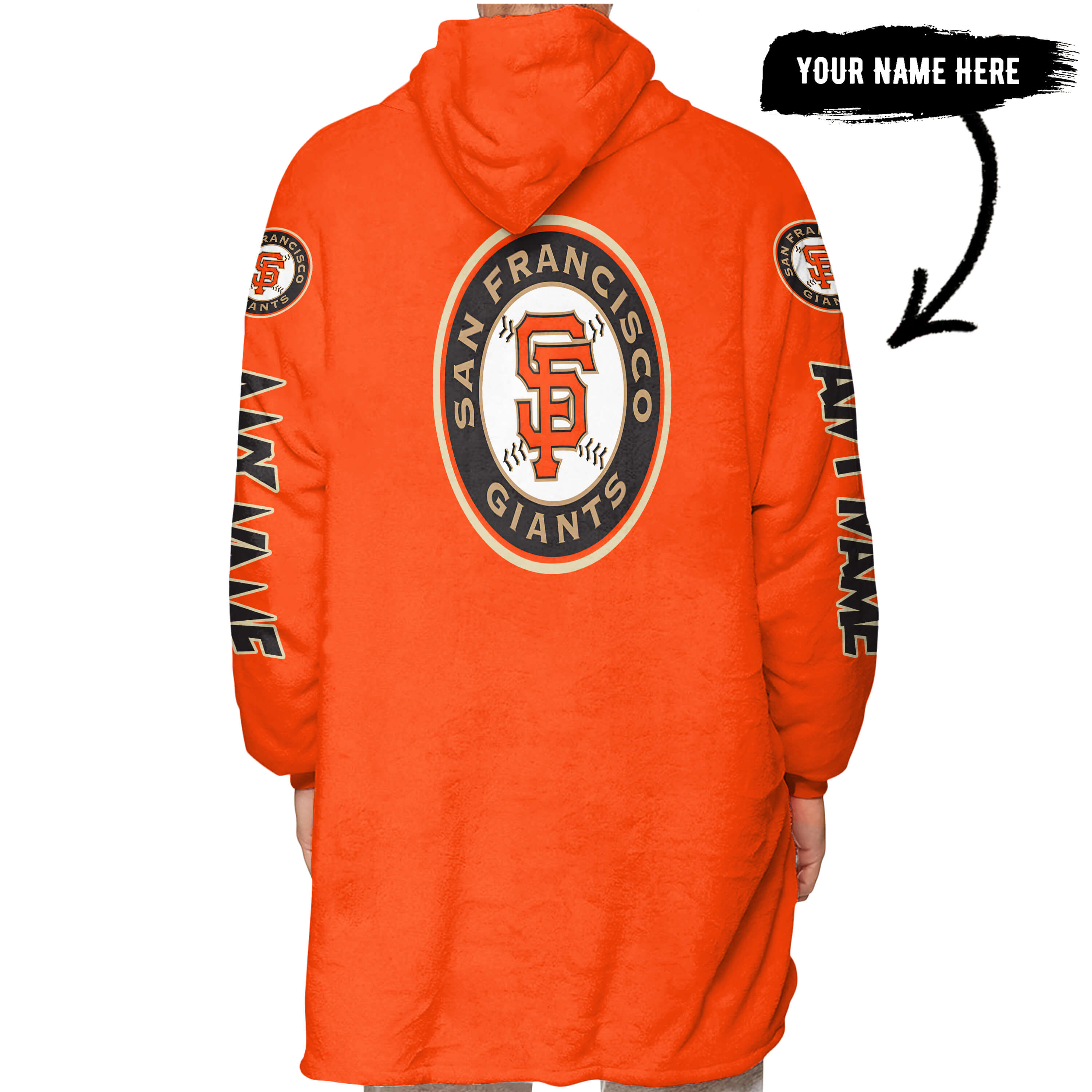 Grinch V2 – Custom Name – San Francisco Giants - Oodie Blanket - Image 3