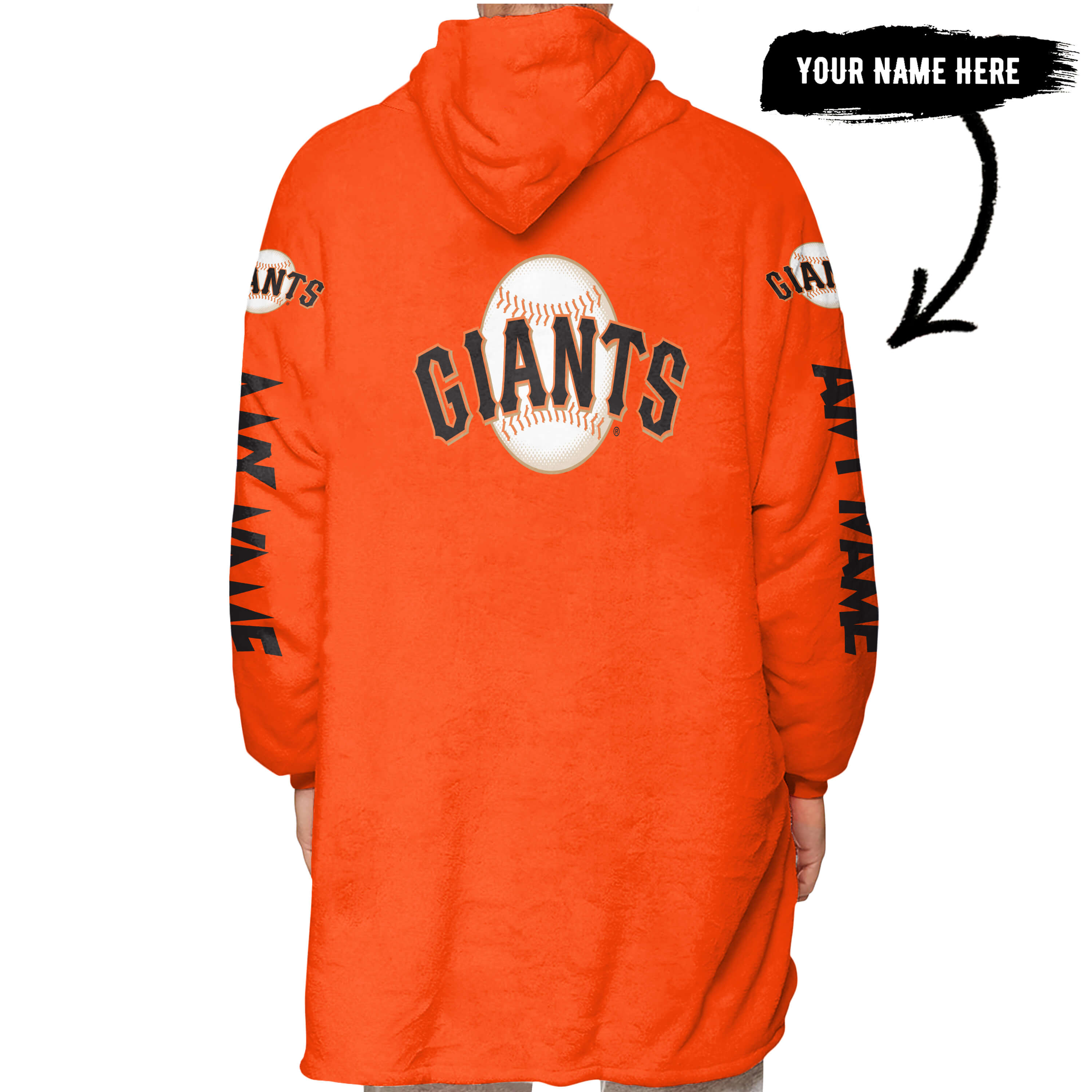 Grinch V2 – Custom Name – San Francisco Giants 2 - Oodie Blanket - Image 3