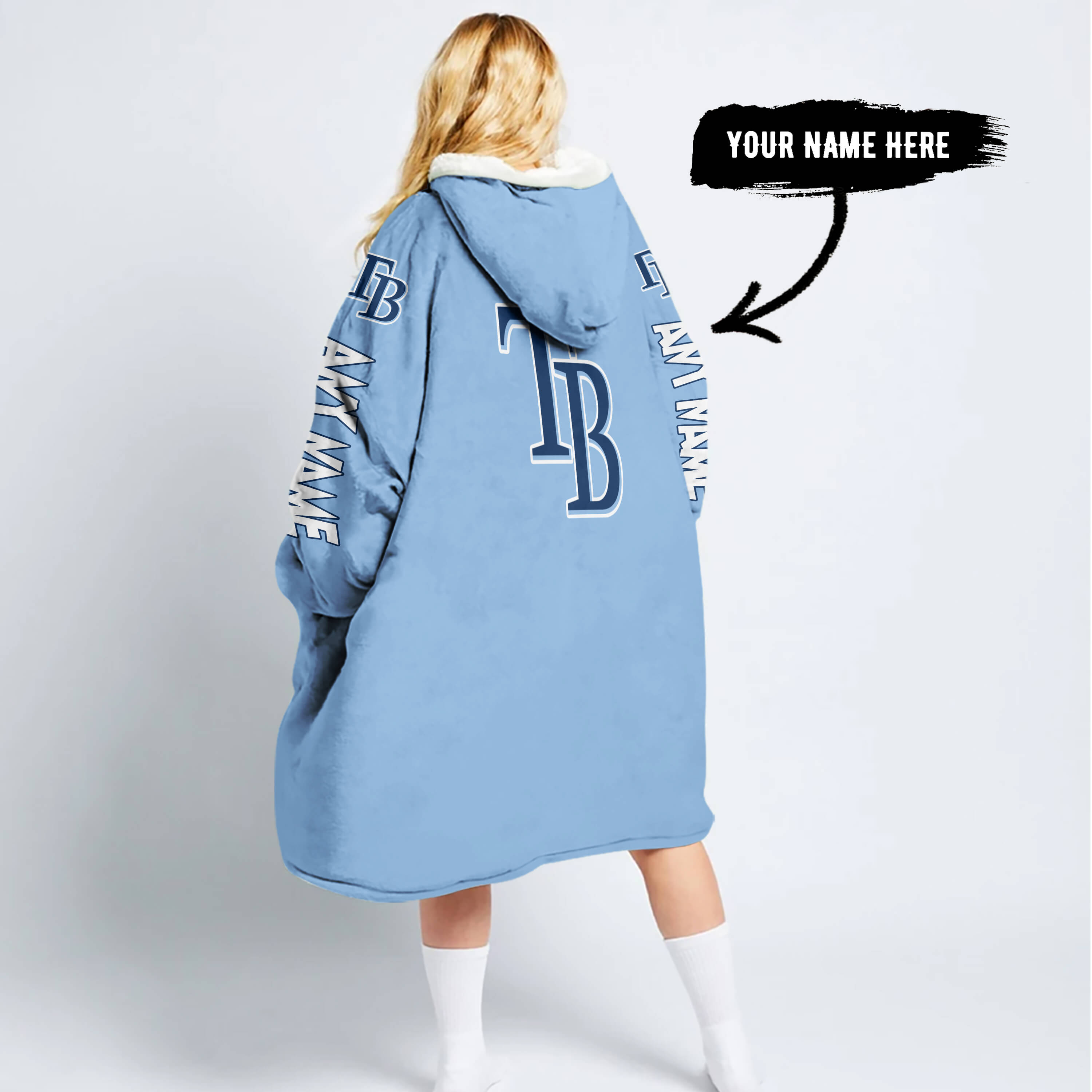 Grinch V2 – Custom Name – Tampa Bay Rays - Oodie Blanket - Image 2