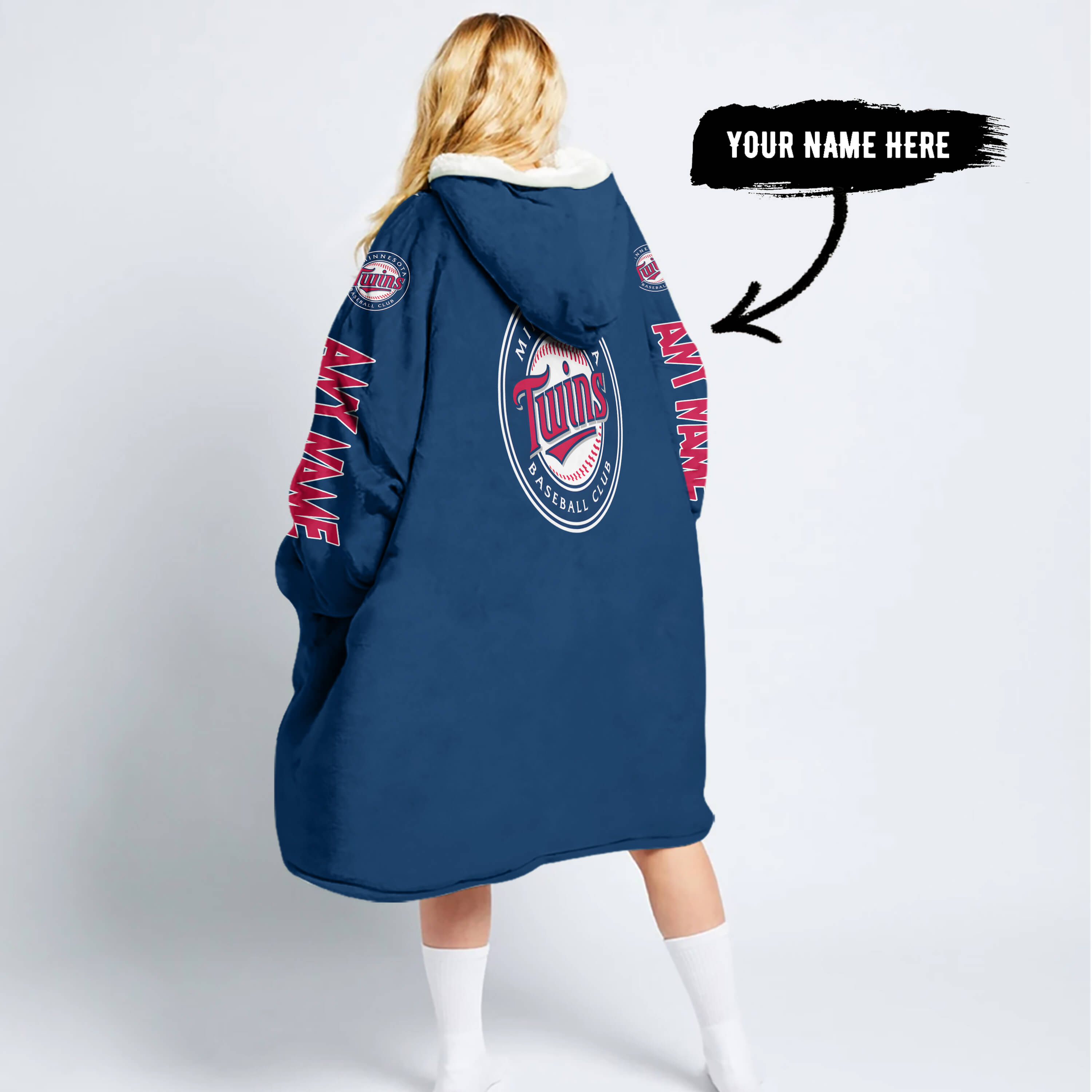 Grinch V2 – Custom Name – Minnesota Twins - Oodie Blanket - Image 2
