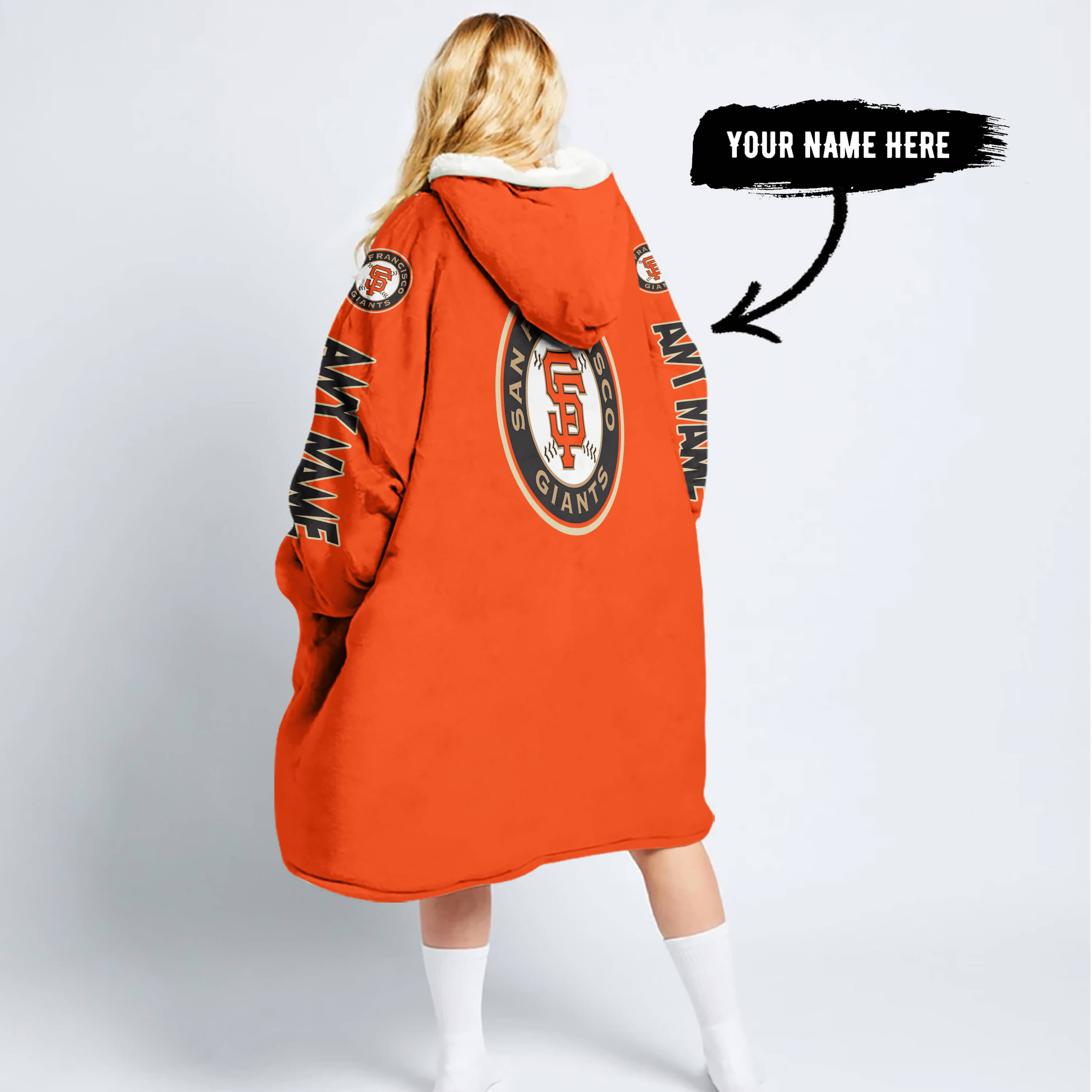 Grinch V2 – Custom Name – San Francisco Giants - Oodie Blanket - Image 2