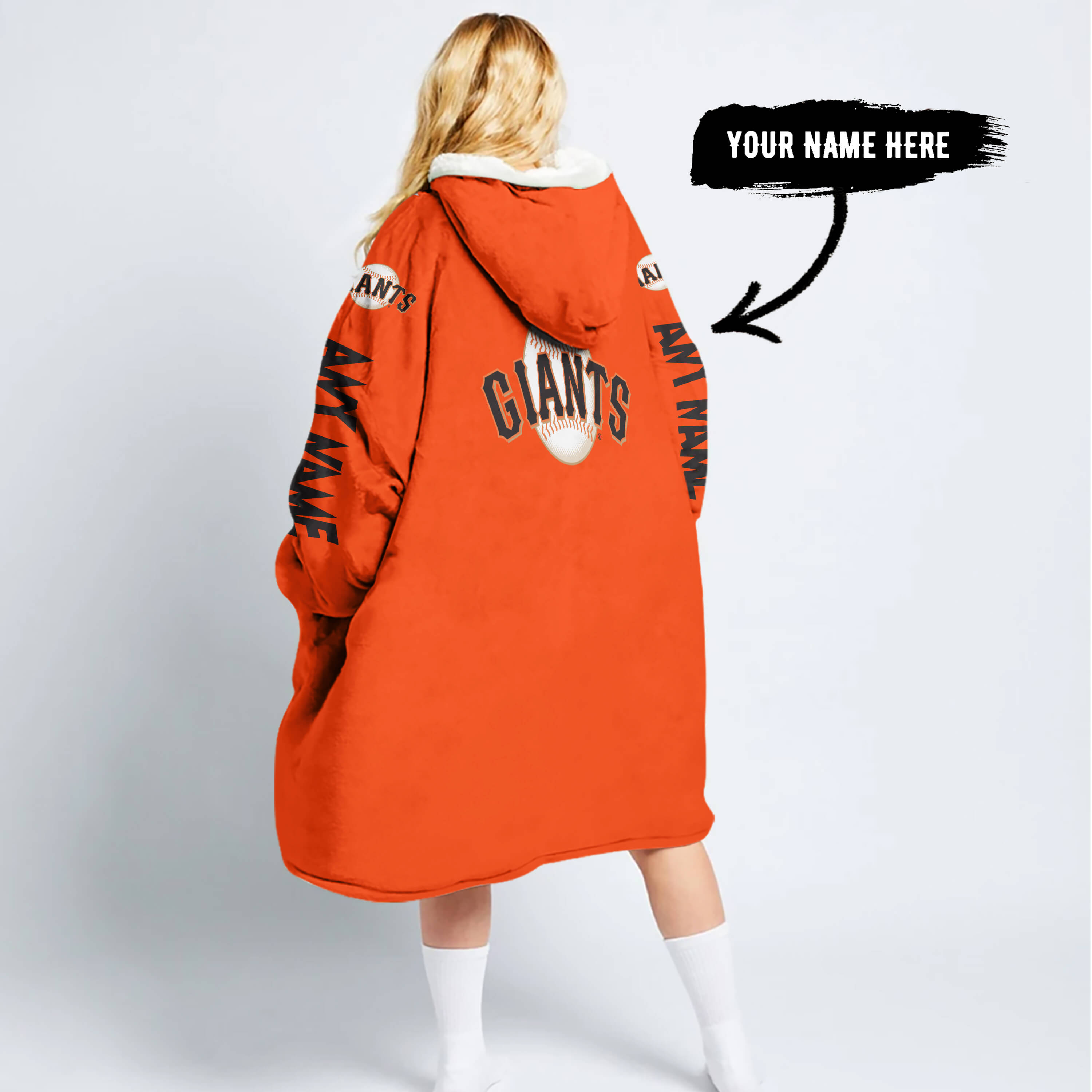 Grinch V2 – Custom Name – San Francisco Giants 2 - Oodie Blanket - Image 2