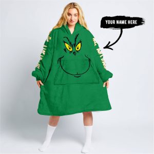 Grinch V2 – Custom Name – Oakland Athletics - Oodie Blanket